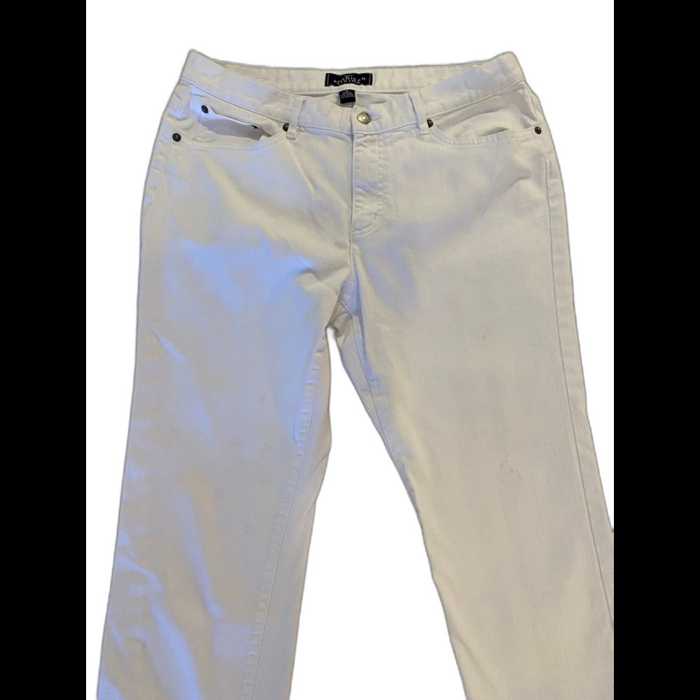 American Living Womens Jeans Cropped Pants Size 12 Bright White Summer Vacation‎